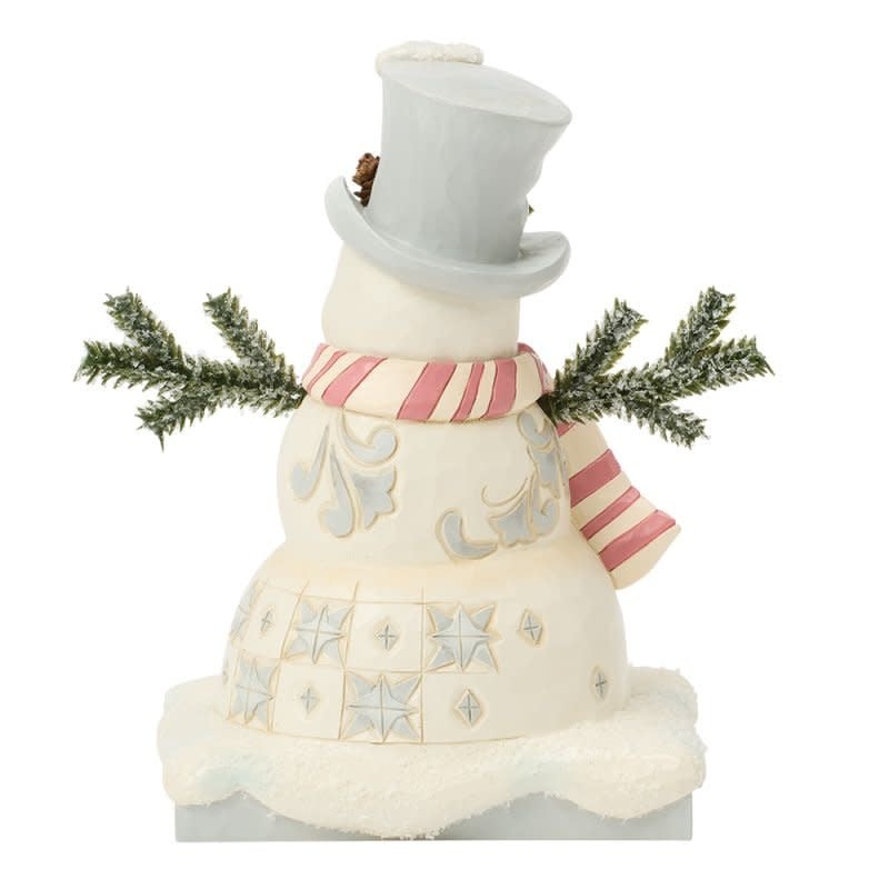 Figurine: White Woodland Snowman with Top Hat by Heartwood Creek