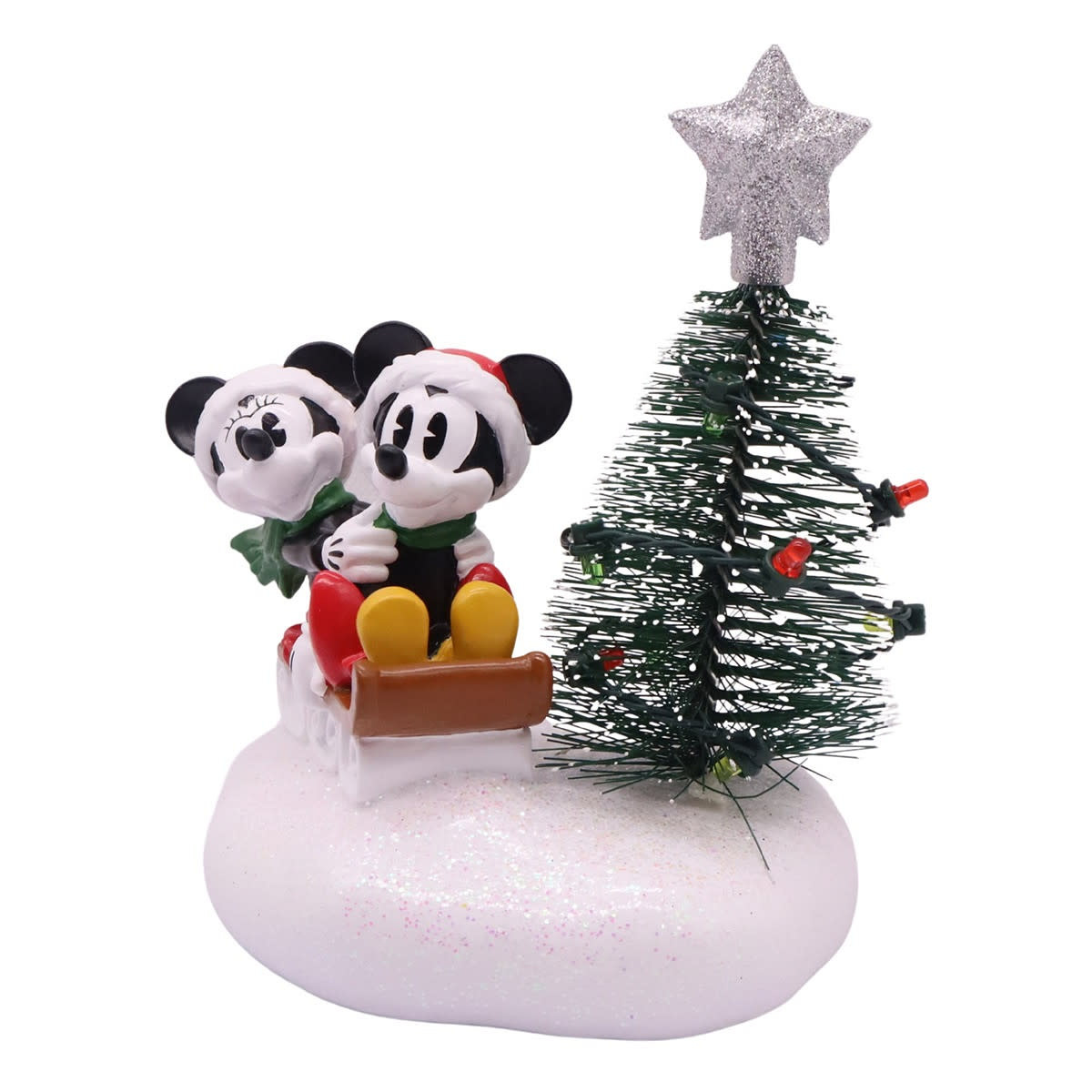 Figurine: Scenery Christmas Tree Mickey & Minnie Sled
