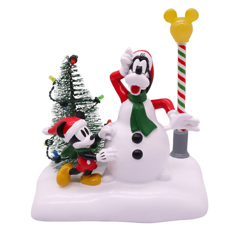 Figurine: Scenery Snowman Mickey & Goofy