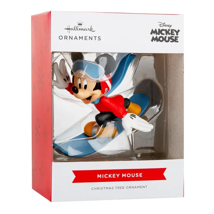 Kerstornament: Mickey Mouse - Snowboard