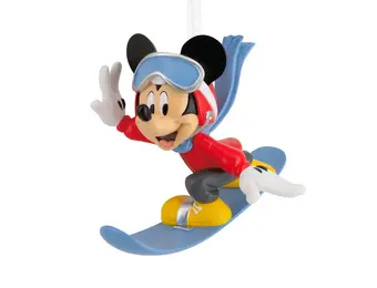 Kerstornament: Mickey Mouse - Snowboard