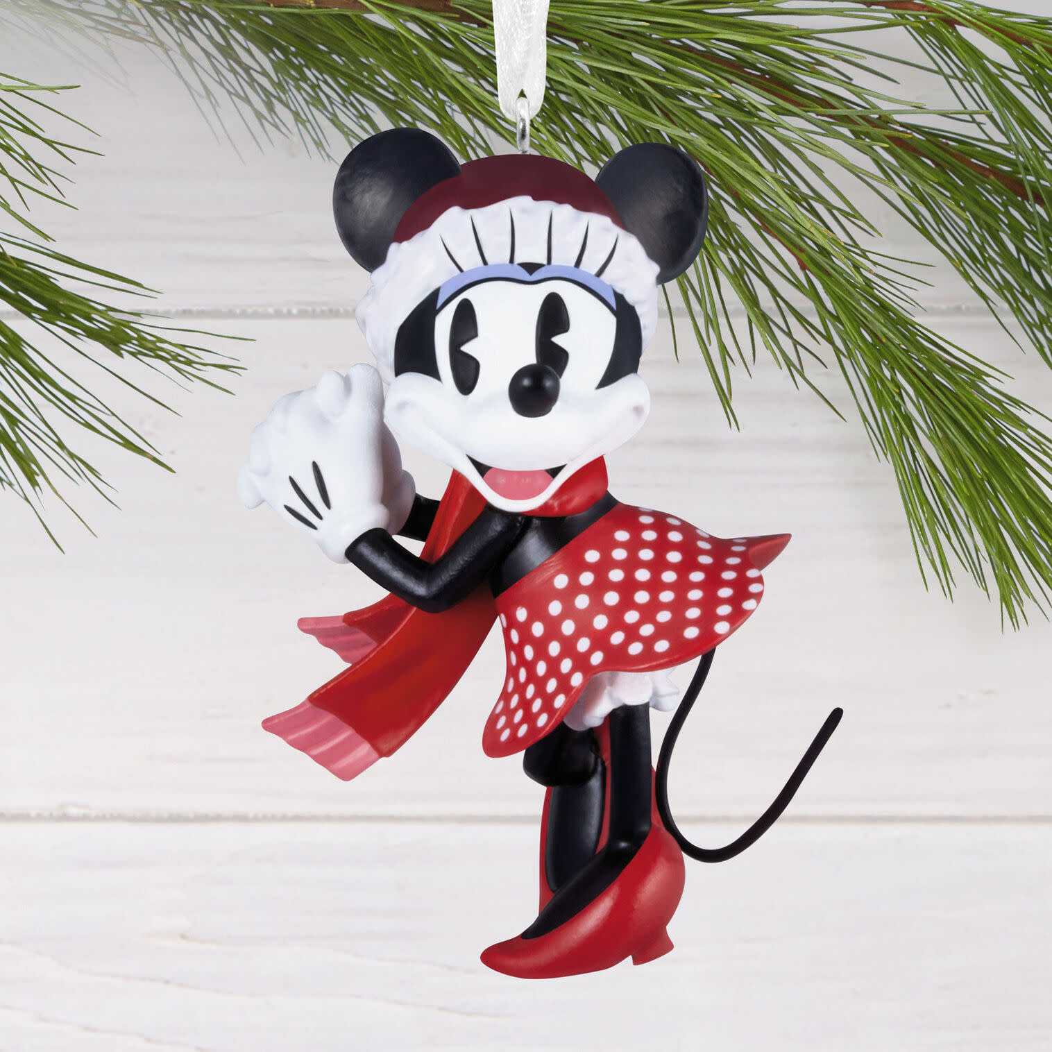 Kerstornament: Minnie Mouse - Festive Hallmark