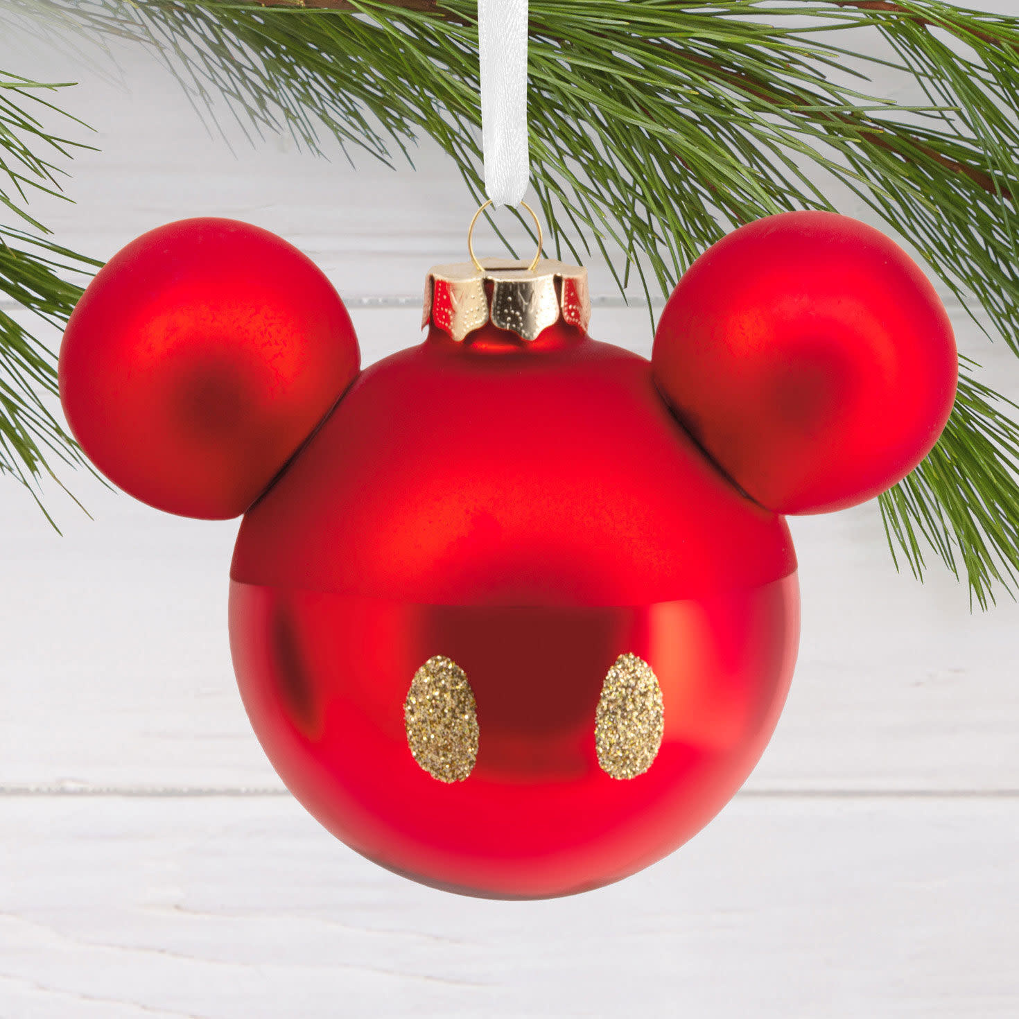 Kerstornament: Mickey Mouse Ears Icon - Blown - Glass