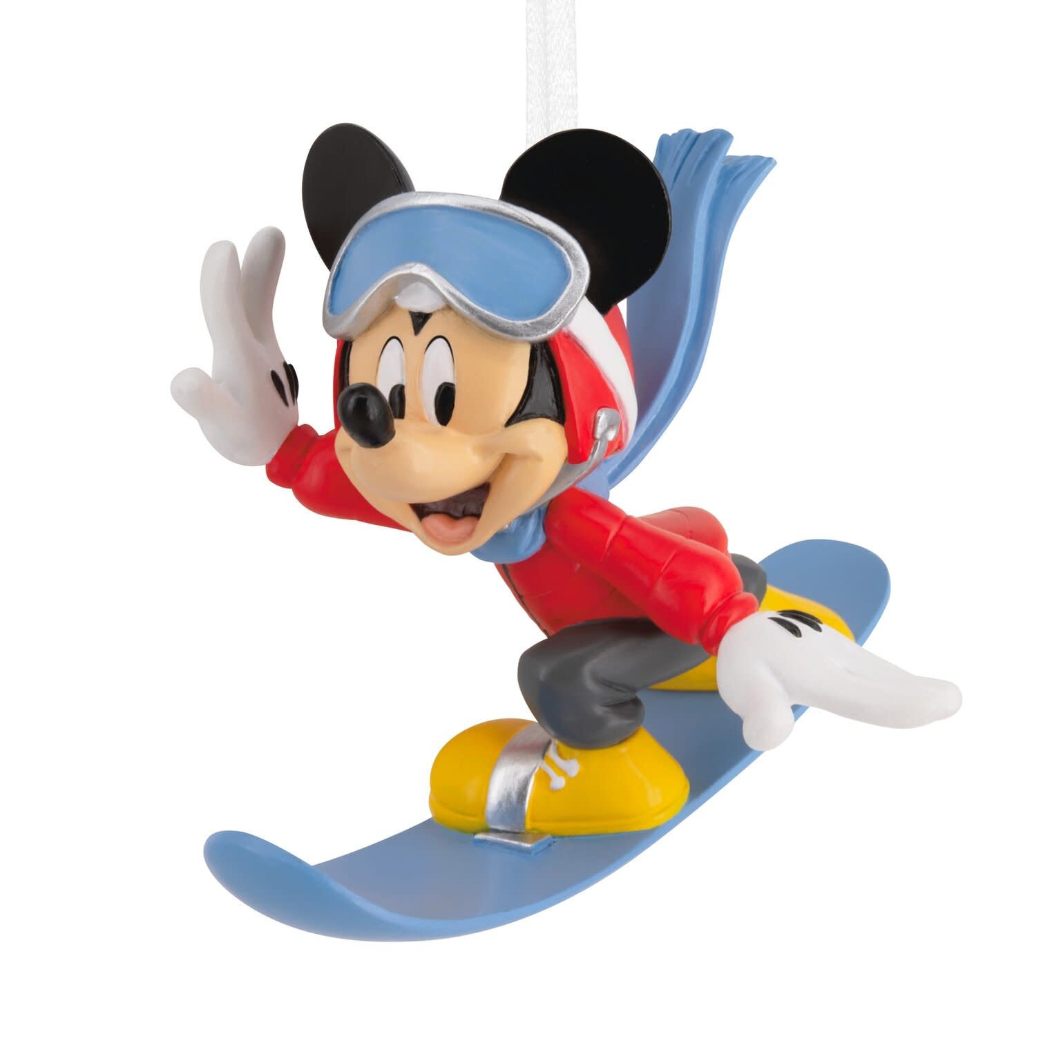 Kerstornament: Mickey Snowboard