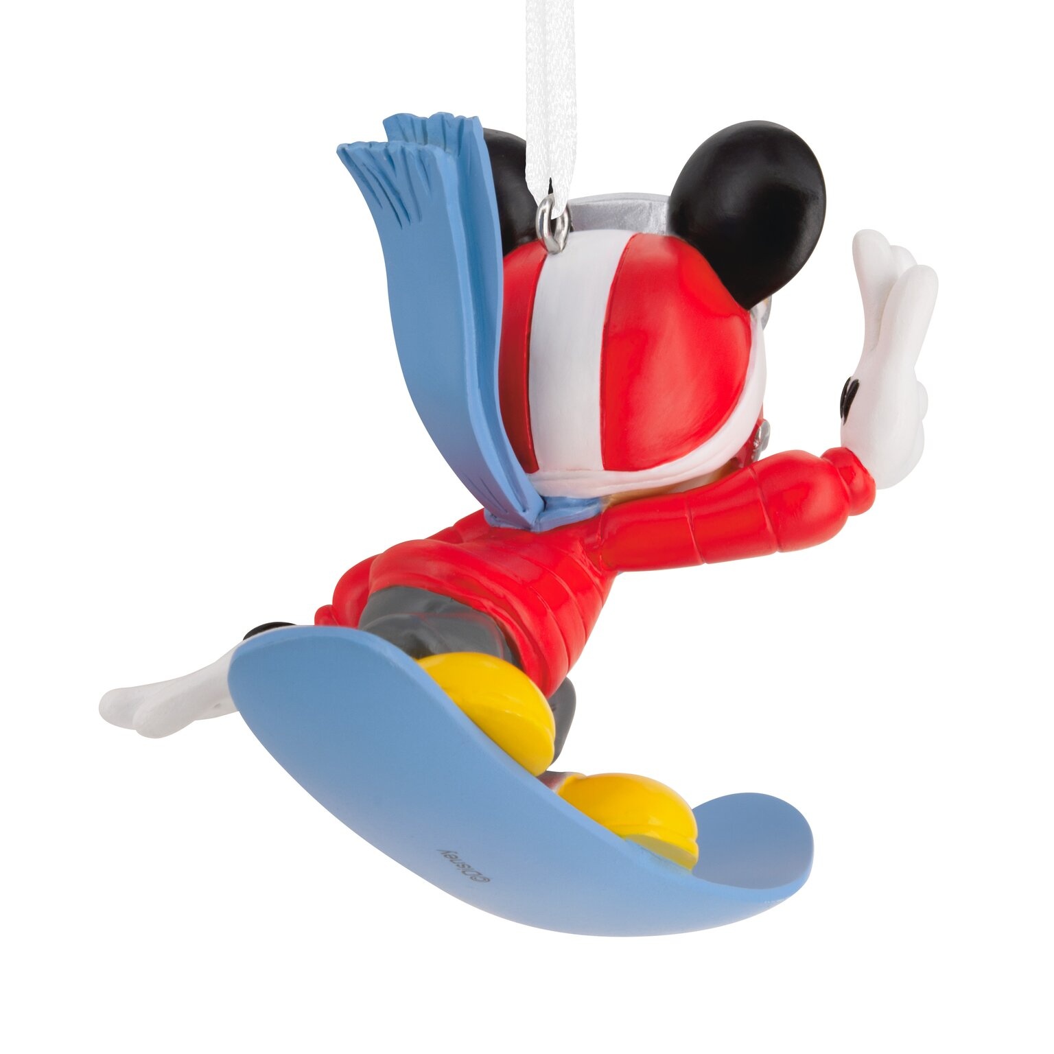 Kerstornament: Mickey Snowboard