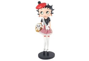 Figurine: Betty Boop - In French Costume 31cm, With Fabric Checked Skirt