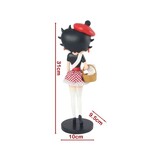 Figurine: Betty Boop In French Costume 31cm, With Fabric Checked Skirt