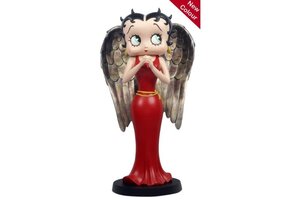 Figurine: Betty Angel in Red Robe with Antique Gold Wings