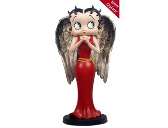 Figurine: Betty Angel in Red Robe with Antique Gold Wings