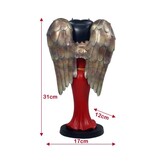 Figurine: Betty Angel in Red Robe with Antique Gold Wings