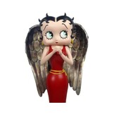 Figurine: Betty Angel in Red Robe with Antique Gold Wings