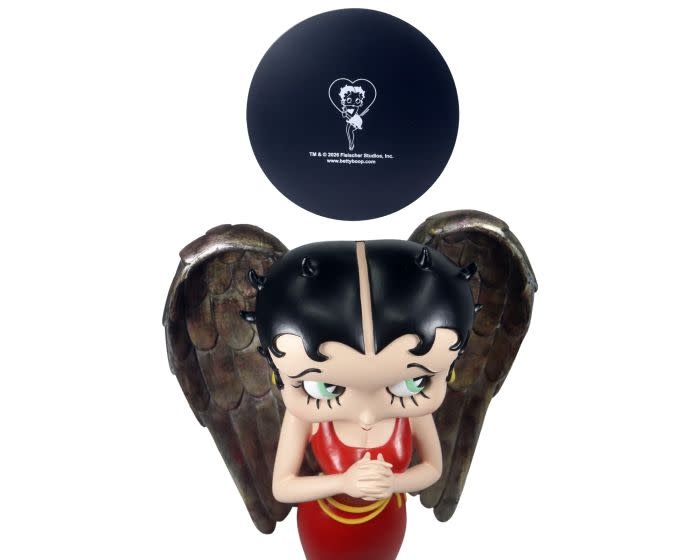 Figurine: Betty Angel in Red Robe with Antique Gold Wings