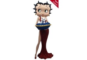 Figurine: Betty Boop With Blue Glitter Pillow Box (Red Dress)