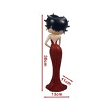 Figurine: Betty Boop Holding Flowers Red Glitter Dress