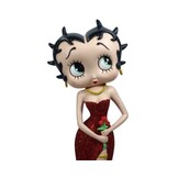 Figurine: Betty Boop Holding Flowers Red Glitter Dress
