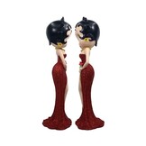 Figurine: Betty Boop Holding Flowers Red Glitter Dress