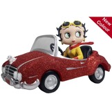 Figurine: Betty Boop In Sports Car - Red Glitter