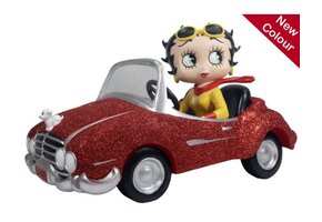 Figurine: Betty Boop In Sports Car - Red Glitter