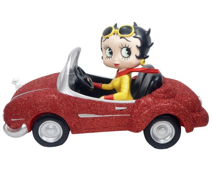 Figurine: Betty Boop In Sports Car - Red Glitter