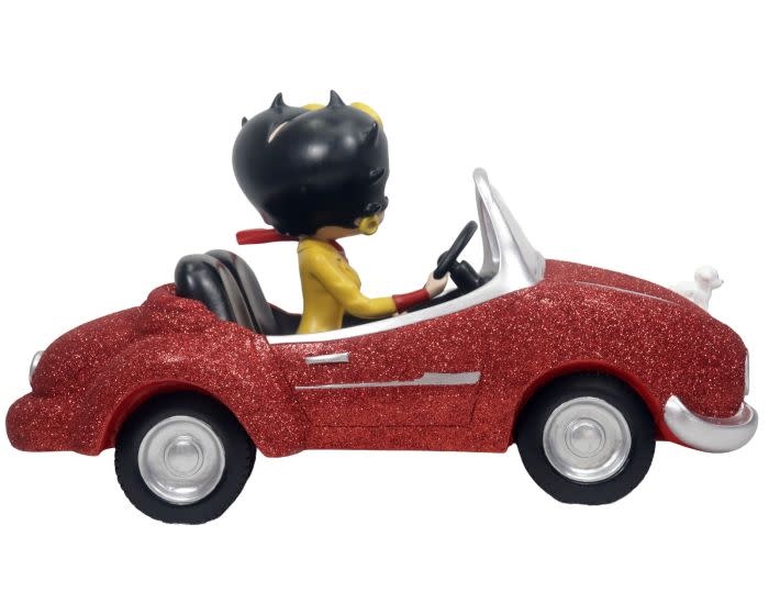 Figurine: Betty Boop In Sports Car - Red Glitter