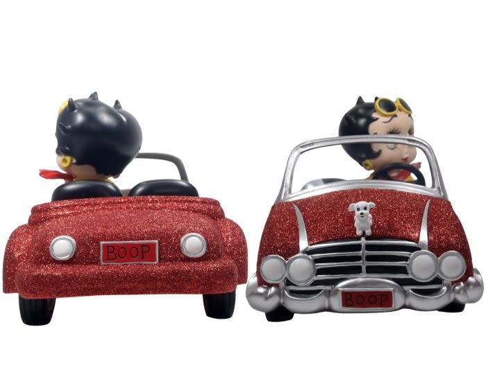 Figurine: Betty Boop In Sports Car - Red Glitter