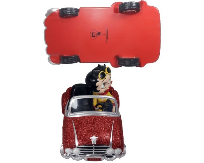 Figurine: Betty Boop In Sports Car - Red Glitter