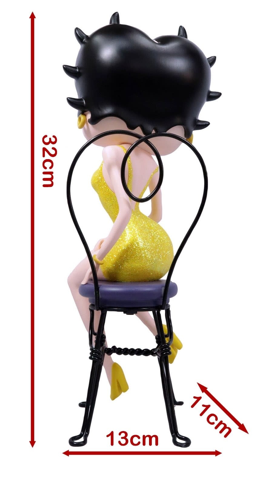 Figurine: Betty Boop - on Chair Yellow Glitter 32.0 cm