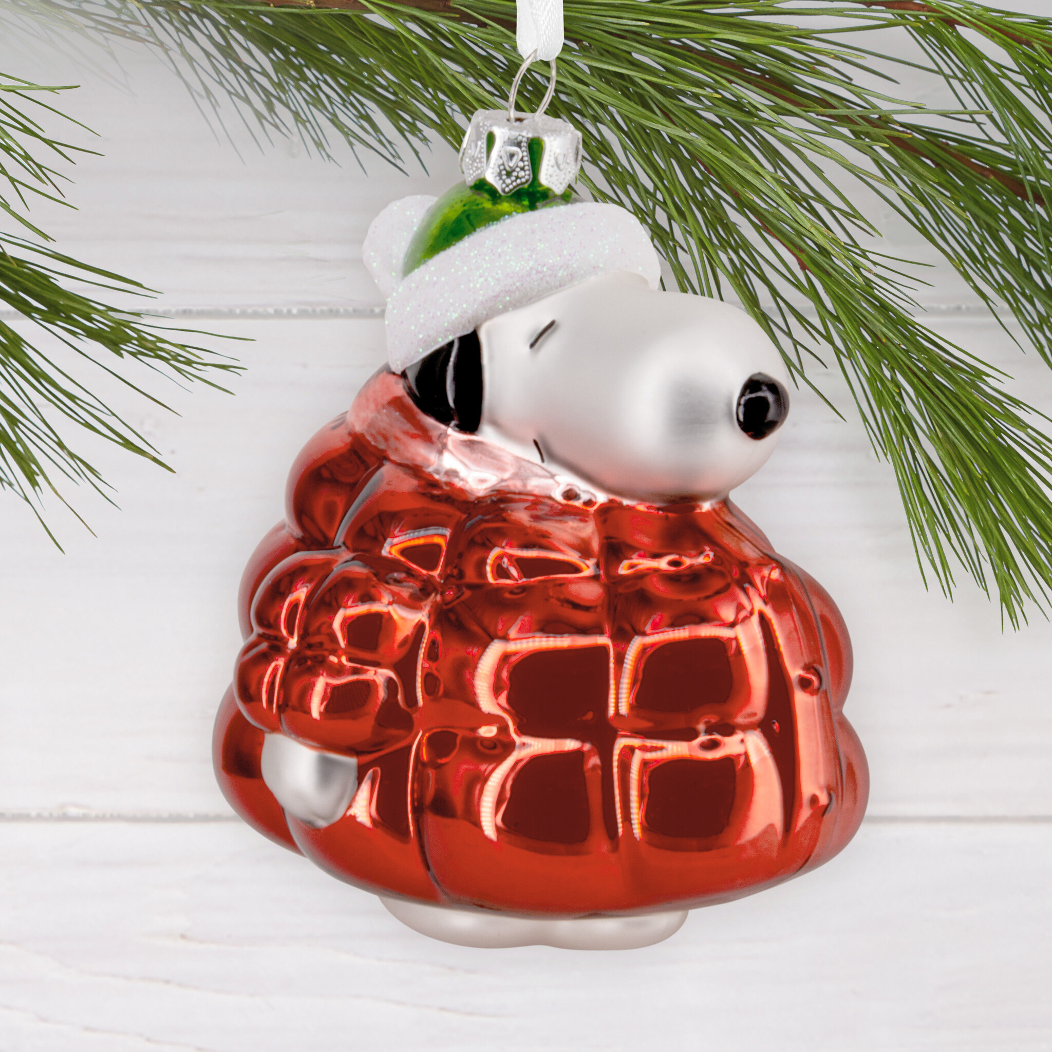 Kerstornament: Snoopy Coat - Glass