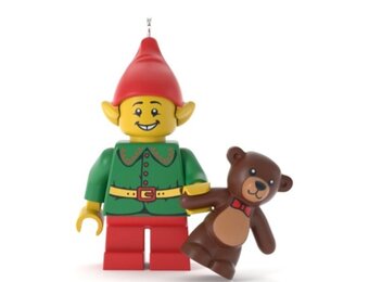 Kerstornament: LEGO Elf & Teddy
