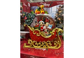 Figurine: Slee met snowglobe - Mickey, Minnie en Pluto