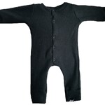Baby knit zwart onesie (drukkers)