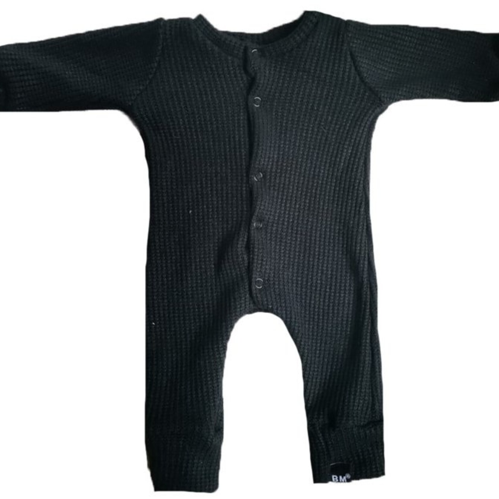 Baby knit zwart onesie (drukkers)