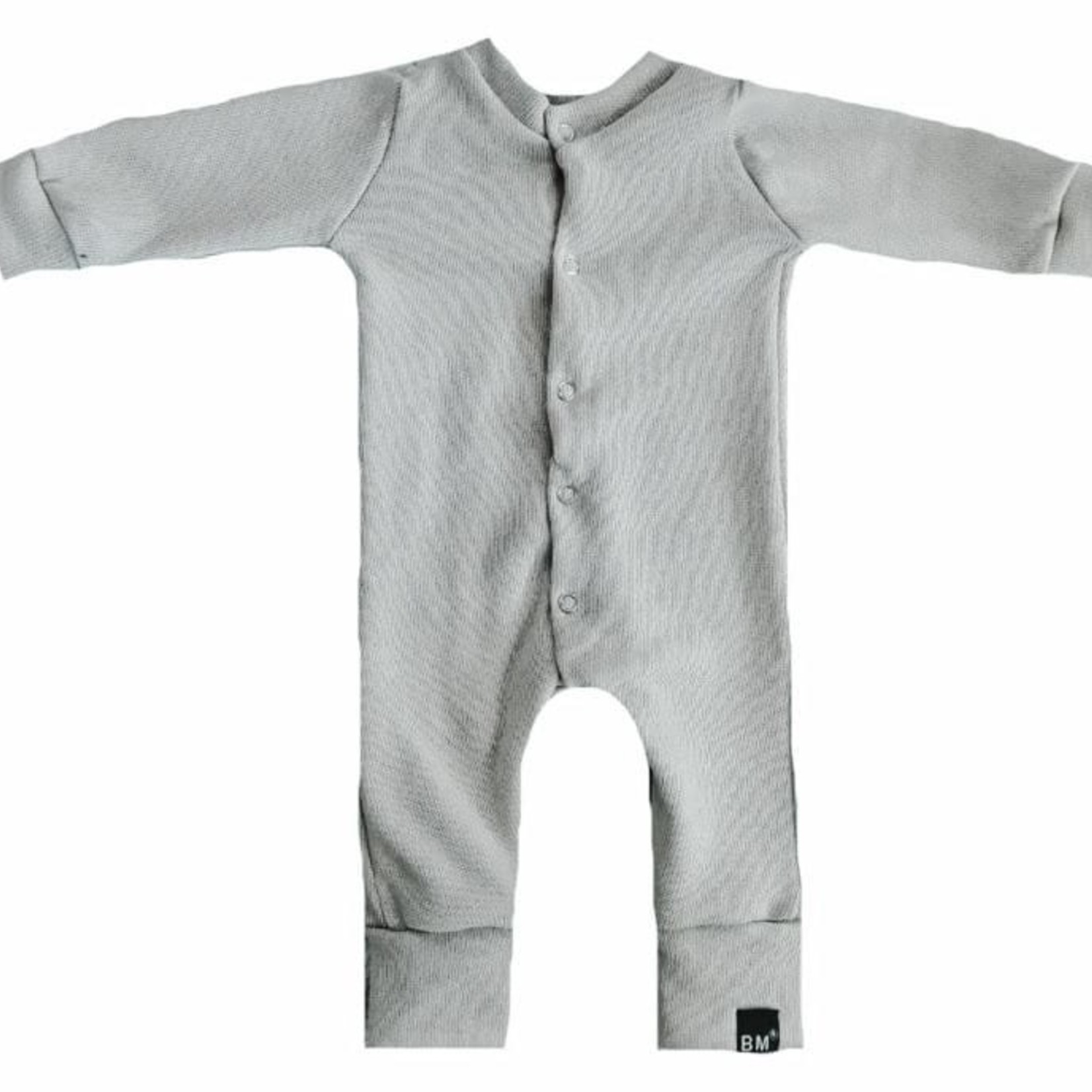 Mini knit grijs onesie (drukkers)
