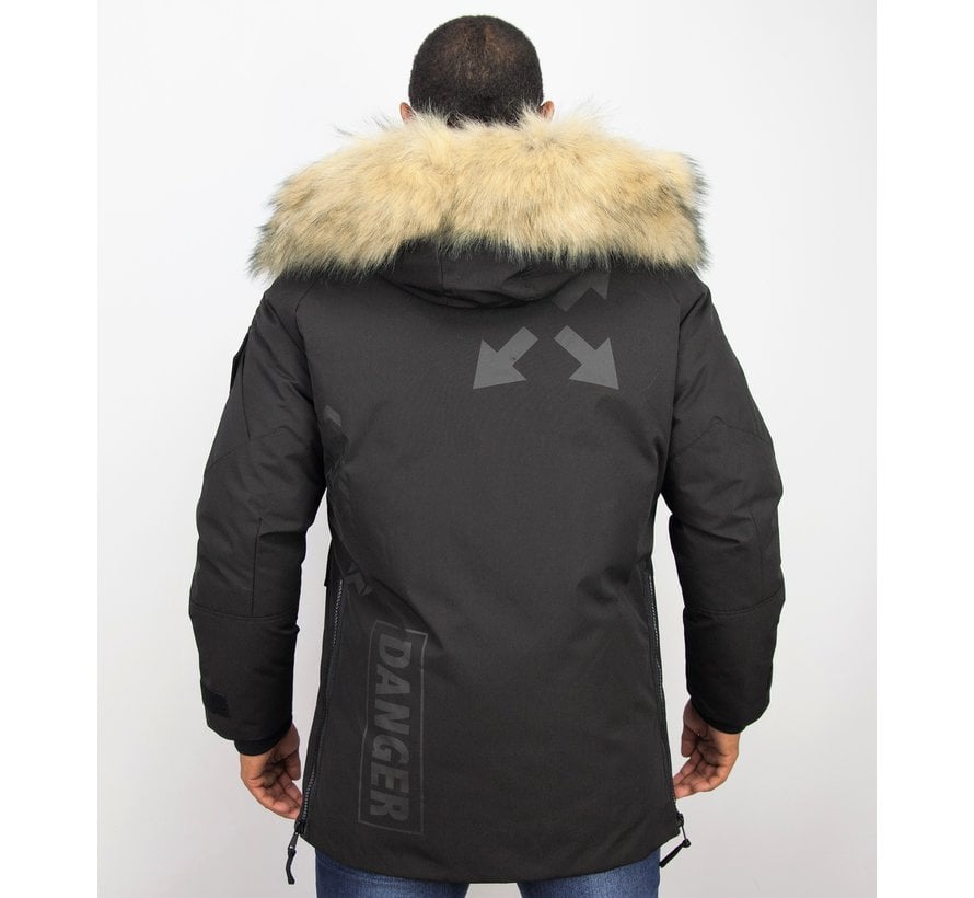 Heren  Winterjassen - Lange Parka  Jas - Zwart