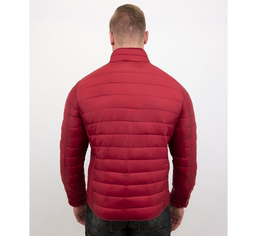 Slim Fit Heren Korte Jas - Rood