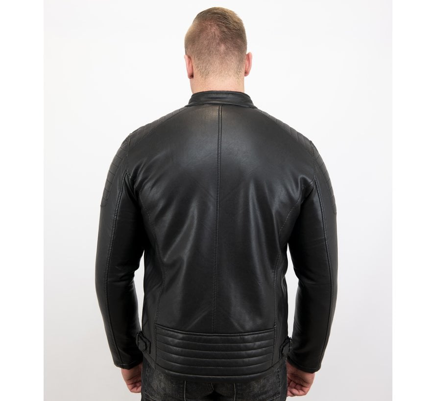 Biker Jack - Imitatie leren jas heren - Zwart