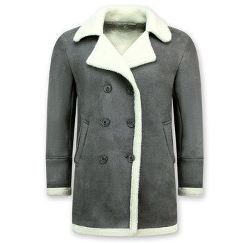 Frilivin Lammy Coat jas heren Parka - Bontjas Lang - Grijs