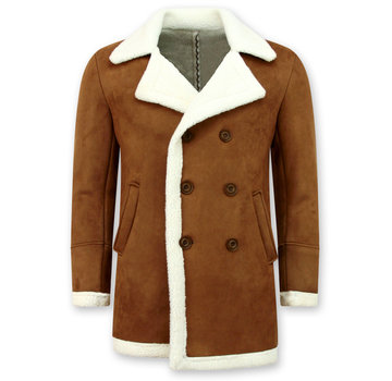 Frilivin Lammy Coat Heren Lang - Bontjas Parka - Bruin