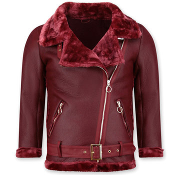 Z-design Korte Lammy Coat Dames Winterjas - Bordeaux