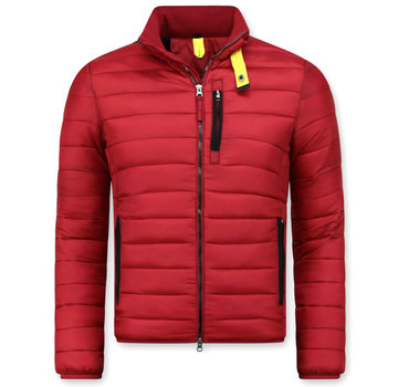 Enos Slim Fit Heren Korte Jas - Rood