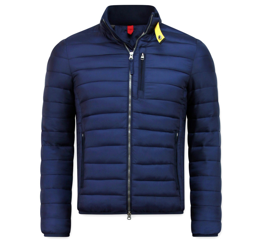 Heren Slim Fit Korte Jas - Navy