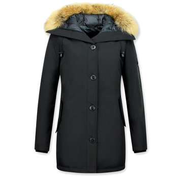 TheBrand Dames Winterjassen Zwart - Parka met Bontkraag