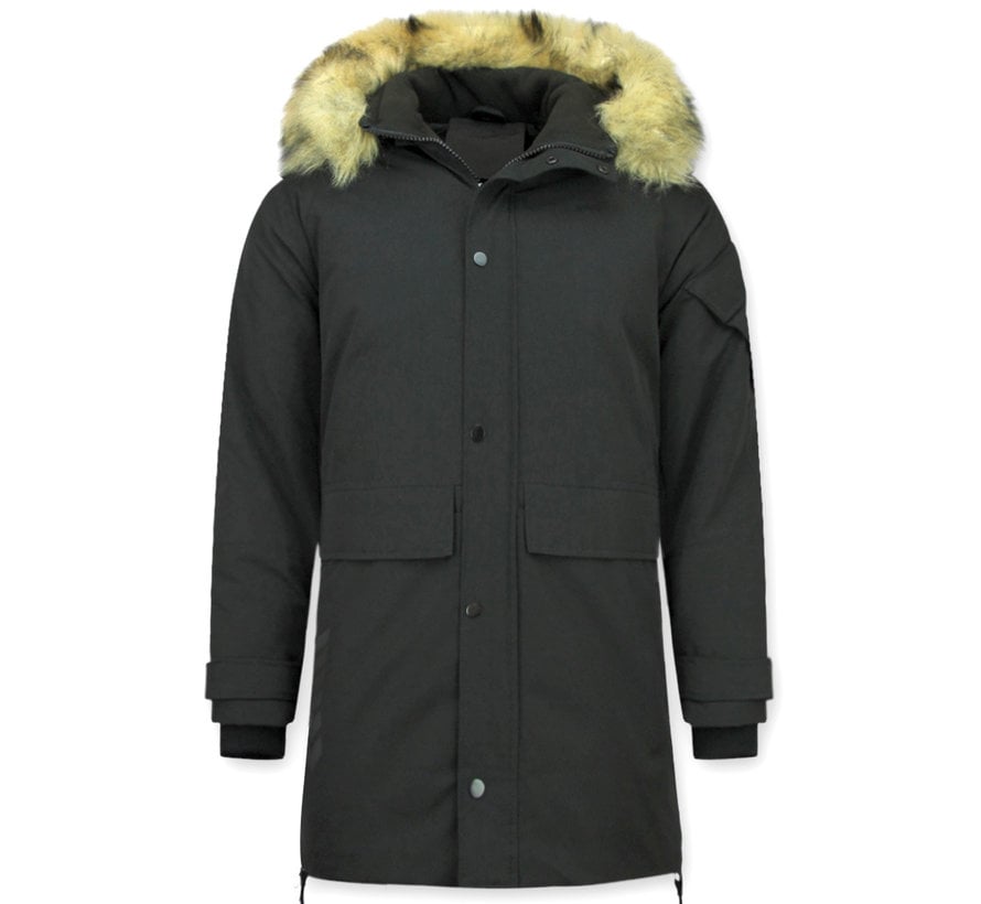 Heren  Winterjassen - Lange Parka  Jas - Zwart