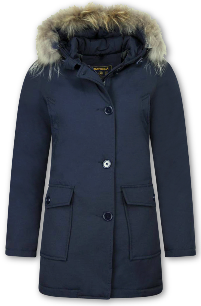 Donsjas Dames Winterjas Bontkraag Lange Jas