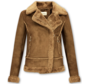 Bikerjack Dames - Lammy Coat  - Suede Jas - Bruin