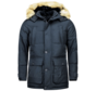 Heren Winterjassen Parka - Met Nep Bontkraag - Blauw