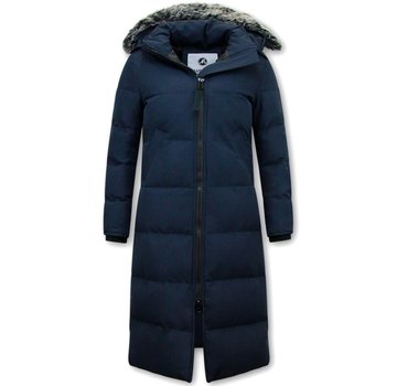 Matogla Extra Lange Dames Parka  jas met Nep Bontkraag -  Blauw