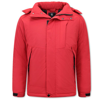 Beluomo Casual Winddichte Winterjas Heren - Rood