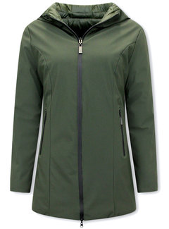 Gentile Bellini Parka Double Face Dames Jassen - Slim Fit  - Groen