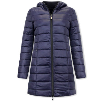 Gentile Bellini Parka Dubbelzijdige Dames Jassen- Slim Fit  - Blauw